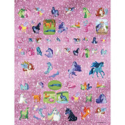 100 metalických samolepek s omalovánkovými listy Jednorožci