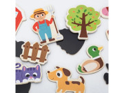 Dřevěné magnety 20 ks domácí zvířátka Viga