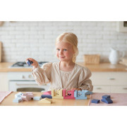 Barevné domečky - dřevěná stavebnice 30 dílů Cubika