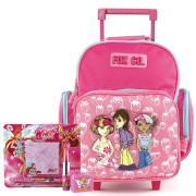Školní batoh Cool trolley set - 4-dílná sada - růžová + doplňky Winx