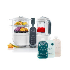 Multifunkční přístroj Nutribaby+ Babymoov Loft White + 15 sáčků Isy