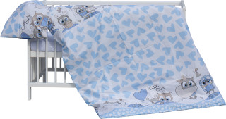 Dětská postýlka s kompletní výbavou Scarlett Kulíšek 120 x 60 cm - modrá