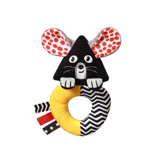 Kontrastní. smyslové chrastítko Mouse Baby Ono