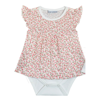 Kojenecké body/šaty krátký rukáv mušelín - potisk Baby Service