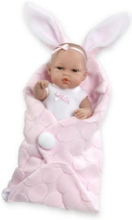 Panenka/miminko 33cm tvrdé tělo v zavinovačce