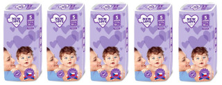 MEGAPACK Dětské jednorázové pleny New Love Premium comfort 5 JUNIOR 11-25 kg 5x38 ks