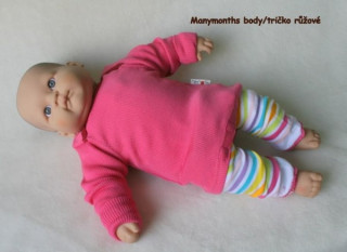 Manymonths body/tričko merino SV. RŮŽOVÉ vel. 3-6/9 měsíců (62-74)