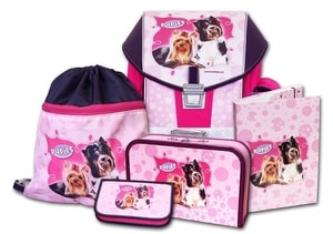 Školní aktovkový set ERGO ONE Pupies 5-dílný Emipo