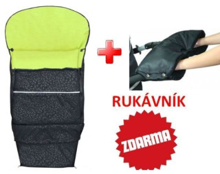 Fusak Combi DELUXE zimní 3v1 Emitex ČERNÝ + LIMETKA + RUKÁVNÍK ZDARMA