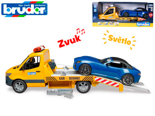Bruder auto odtahové služby MB Sprinter s autem Roadster se světlem a zvukem