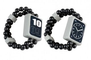 Hodinky náramkové dřevěné oboustranné černé Detoa