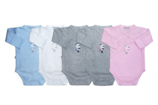 Zavinovací body dl. rukáv s výšivkou a rukavičkami  Baby Service 