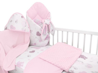 6-ti dílná výhod. sada s dárkem pro miminko New Love Baby 135x100 cm  - Růžová
