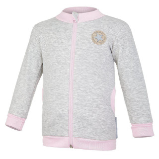 Mikina hřejivá rozepínací Šedý melír/sv.růžová