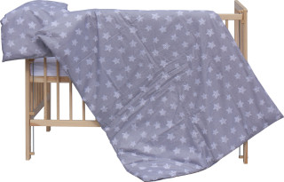 Povlečení do postýlky 2 dílné Scarlett Hvězdička šedá 90 x 120 cm