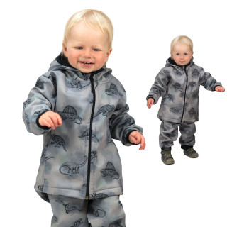 Dětská softshellová bunda Duo Dino dobrodruh - šedá Esito