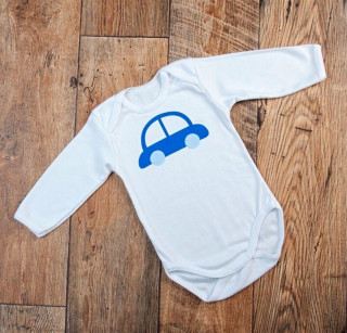 Body dlouhý rukáv - AUTÍČKO FANDA vel. 80 - 92