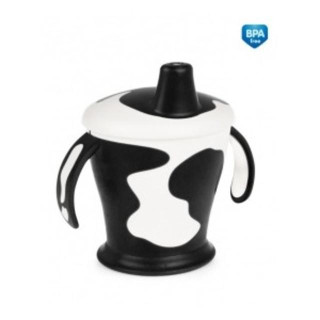 Nevylévací hrníček kravička celo-protiskluzový 250 ml ČERNÁ