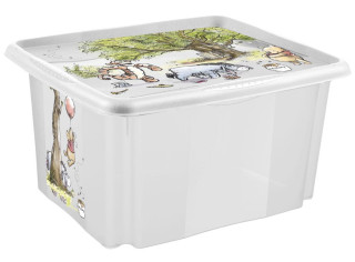 Úložný box s víkem velký "Winnie", Transparent II 45 l