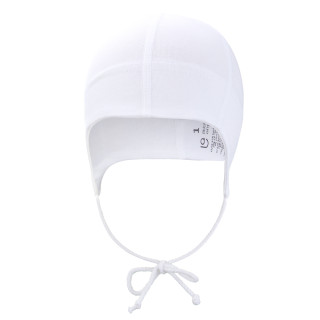 Čepice tenká zavazovací plochý šev Outlast® UPF 50+ bílá Little Angel
