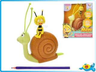 Včelka Mája s jezdícím šnekem 14cm v krabičce