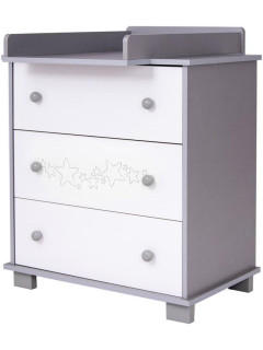 Dětská komoda Drewex Hvězdičky šedá