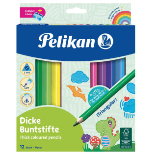 Pastelky Pelikan 12 barev trojhranné