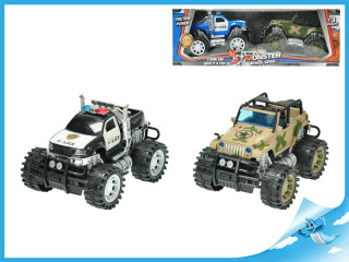 Terenní auta policie a army 26 cm na setrvačník 