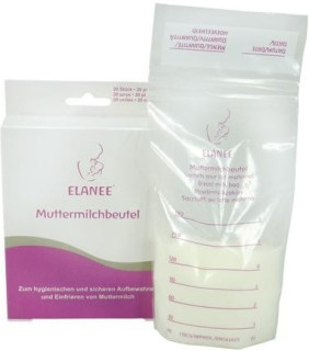 Sterilní sáčky na zmrazení mateřského mléka 20ks Elanee