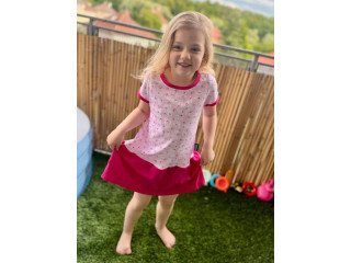 Dívčí letní šaty růžové se zajíčky Kaarsgaren