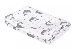 Letní deka 150x200 cm z biobavlny delfín šedý
