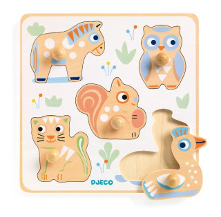 Djeco Puzzle pro nejmenší - pastelová zvířátka