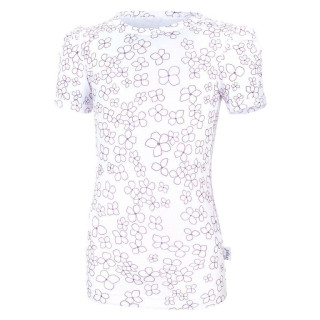 Tričko dívčí tenké TISK KR Outlast®UV faktor 50+, bílá kytičky