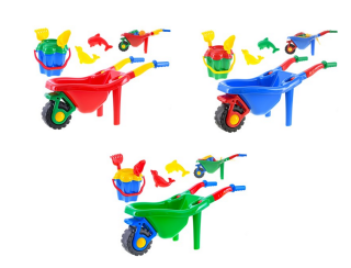 Kolečko + sada na písek 6 ks