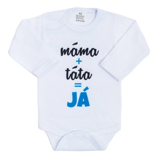 Body s potiskem New Baby máma plus táta rovná se JÁ - modrá