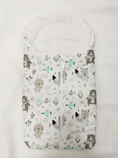 Dětský spací pytel - zavinovačka na zip Šedá zvířátka
