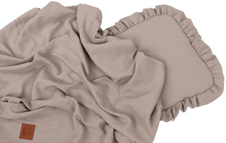 Mušelínová letní sada polštářku s přikrývkou Béžová Infantilo