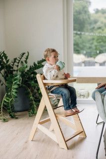 Dřevěná jídelní židlička Toby Plus s pultíkem a polstrováním Nature Freeon