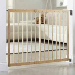 Lindam - Dětská zábrana s posuvnou šířkou dřevo