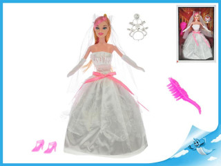 Panenka nevěsta kloubová 29cm s doplňky