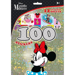 100 samolepek s omalovánkovými listy Minnie