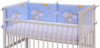 Mantinel do postýlky 4dílný - Mráček - 180 x 30 cm - modrý Scarlett