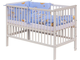 Dětská postýlka s kompletní výbavou 120 x 60 cm, mráček modrá Scarlett