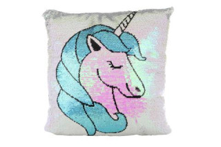 Polštář s flitry jednorožec