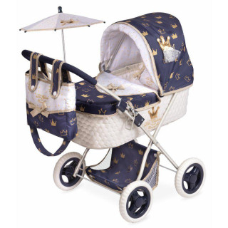 Kočárek pro panenky se slunečníkem DeCuevas - Classic Gold