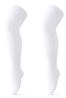 Dětské bavlněné ažurové punčocháče bílé Be Snazzy