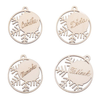 Vánoční dřevíčka s jmenovkou