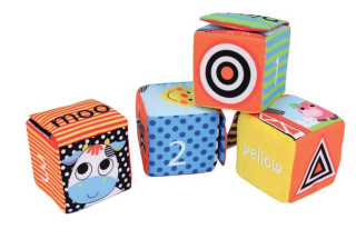 Textilní kostky pro nejmenší Sassy 3 m+  nezobra