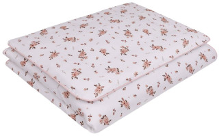 Dětské povlečení do postýlky 100 x 135 cm bavlněný satén Růžové květy Infantilo 