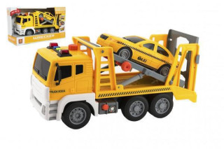 Auto kamion přepravník+ auto na setrvačník se zvukem a světlem
